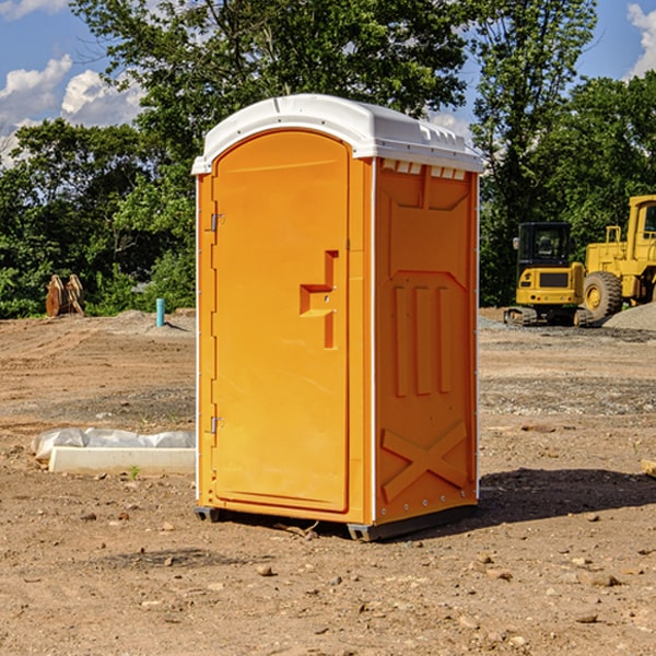 how often are the portable toilets cleaned and serviced during a rental period in Dickinson County Kansas